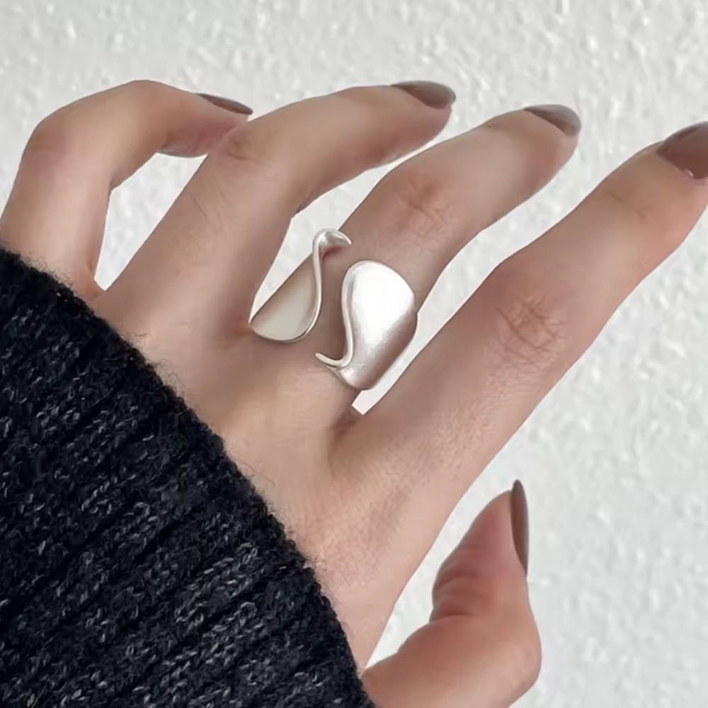 Elegant Silver Wave Ring + 2 more
